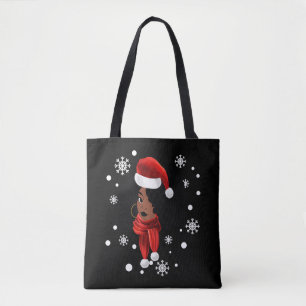 Black African American Santa Apparel Christmas Mel Tote Bag