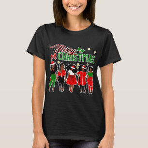 Black African American Santa Christmas T-Shirt