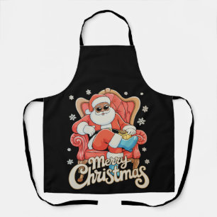 Black African American Santa Christmas Xmas Apron