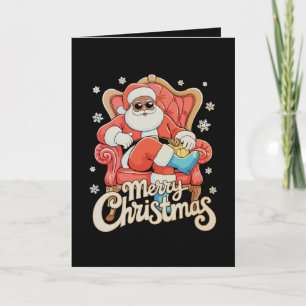 Black African American Santa Christmas Xmas Holiday Card