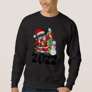 Black African American Santa Claus 2022 Christmas Sweatshirt