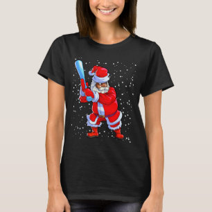Black African American Santa Claus Baseball Afro C T-Shirt