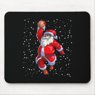 Black African American Santa Claus Basketball Afro Mouse Mat