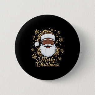 Black African American Santa Claus Christmas Afro  6 Cm Round Badge