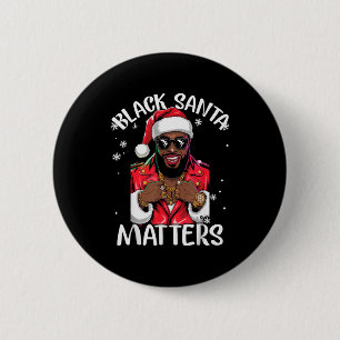 Black African American Santa Claus Christmas Pajam 6 Cm Round Badge