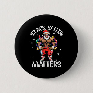 Black African American Santa Claus Christmas Pajam 6 Cm Round Badge