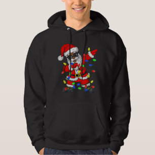 Black African American Santa Claus Christmas pajam Hoodie