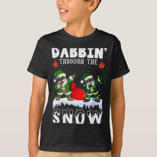 Black African American Santa Claus Dabbing Christm T-Shirt