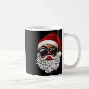 Black African American Santa Claus Face Xmas Merry Coffee Mug