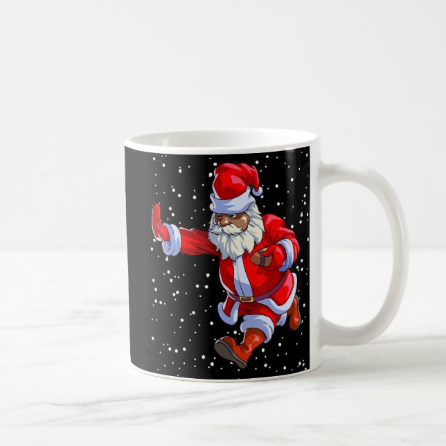 Black African American Santa Claus Football Afro C Coffee Mug (Right)