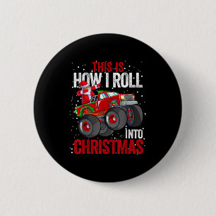 Black African American Santa Claus Monster Truck C 6 Cm Round Badge