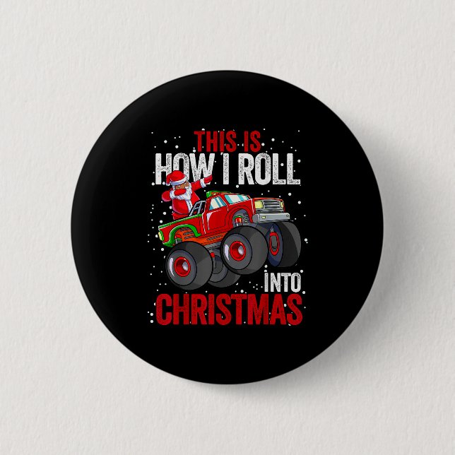 Black African American Santa Claus Monster Truck C 6 Cm Round Badge (Front)