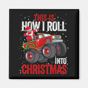 Black African American Santa Claus Monster Truck C Magnet