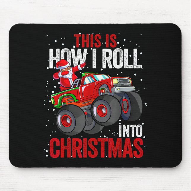 Black African American Santa Claus Monster Truck C Mouse Mat (Front)