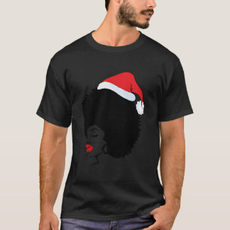 Black African American Santa Pajama T-Shirt
