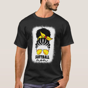 Black African American Softball Mum Catcher Pitche T-Shirt