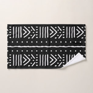 Black African Bogolan Design Towel Set
