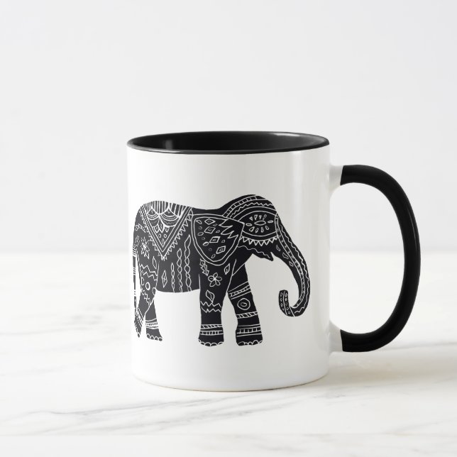 Black African Elephant Mug (Right)