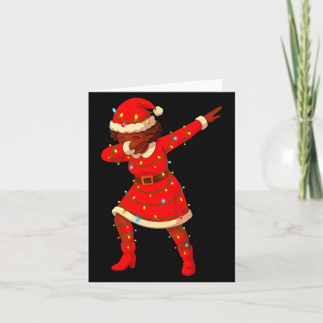 Black African Girl American Melanin Christmas Mrs  Card (Front)