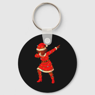 Black African Girl American Melanin Christmas Mrs Key Ring