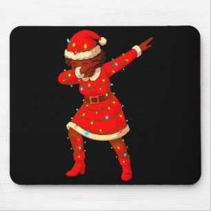 Black African Girl American Melanin Christmas Mrs Mouse Mat
