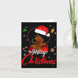 Black African Girl American Melanin Christmas Sant Card