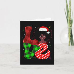 Black African Girl American Melanin Christmas Sant Card