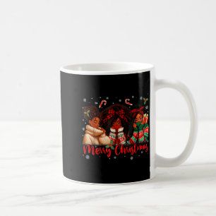Black African Girl American Melanin Christmas Sant Coffee Mug