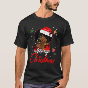 Black African Girl American Melanin Christmas Sant T-Shirt