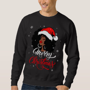 Black African Girl American Santa Christmas Melani Sweatshirt