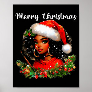 Black African Girl Funny Christmas American Melani Poster