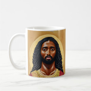Black African Jesus Christ Religious Art Coffee Mug