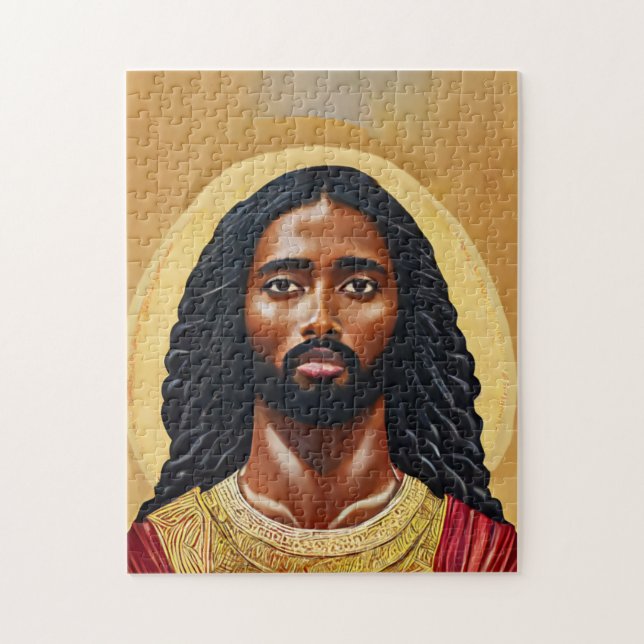 Black African Jesus Christ Religious Art Jigsaw Puzzle (Vertical)