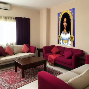 Black African Princess   AI Art  Poster