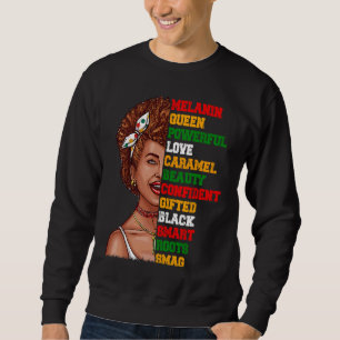 Black African Queen Words Girl Afro Natural Hair M Sweatshirt