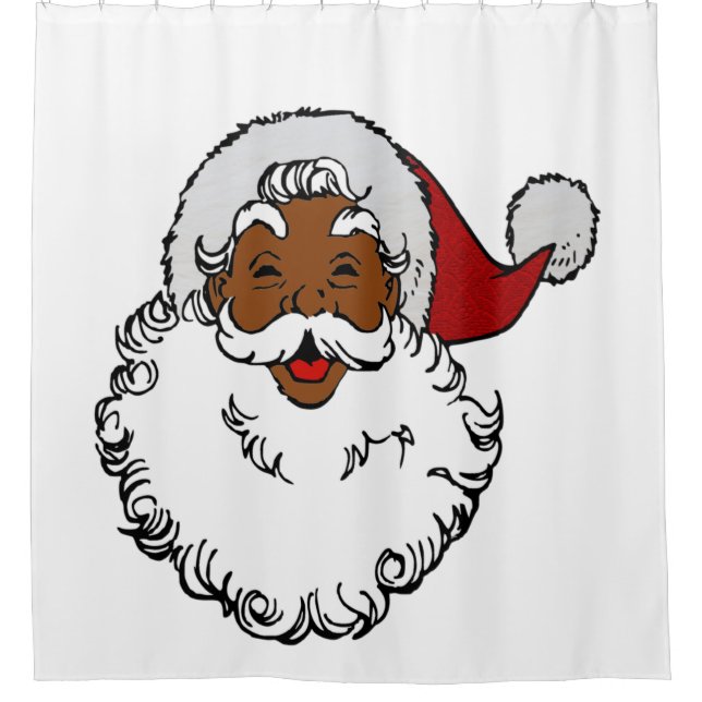 black african santa claus christmas shower curtain (Front)