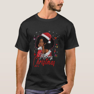 Black African Santa Hat African American Merry Chr T-Shirt
