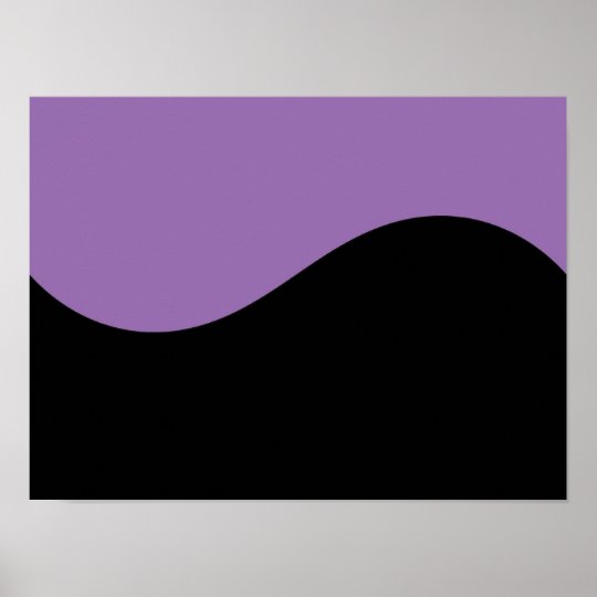Black & African Violet Purple Modern Curves Blank Poster