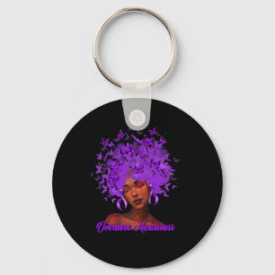 Black African Woman Afro Purple Ribbon Overdose Aw Key Ring