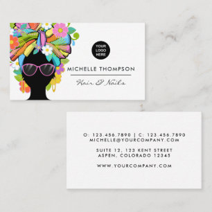 Black African Woman Square Business Card