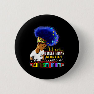 Black Afro American Autism Awareness Mum Rainbow S 6 Cm Round Badge