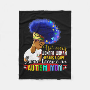 Black Afro American Autism Awareness Mum Rainbow S Fleece Blanket