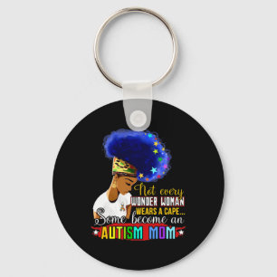 Black Afro American Autism Awareness Mum Rainbow S Key Ring