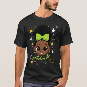 Black Afro American Doll Child Girl and Women for T-Shirt