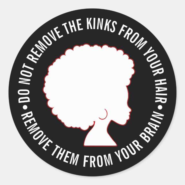 BLACK AFRO HAIR Inspirational Marcus Garvey Quote Classic Round Sticker (Front)