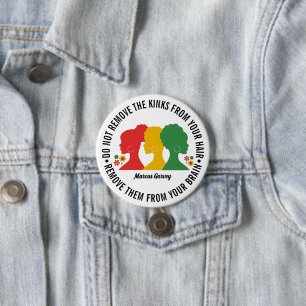 BLACK AFRO HAIR Inspirational Quote 7.5 Cm Round Badge
