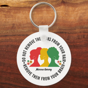 BLACK AFRO HAIR Inspirational Quote Key Ring