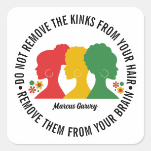 BLACK AFRO HAIR Inspirational Quote Square Sticker