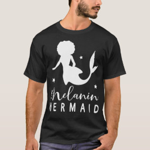 Black Afro Mermaid Melanin Mermaid Black History P T-Shirt