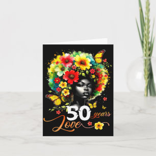 Black Afro Queen 50 Years Love 50th Birthday Butte Card